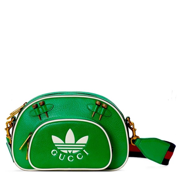 GUCCI x Adidas 721713 Green Golf Shoulder Bag Crossbody Leather Logo COLLECTOR - Picture 5 of 15